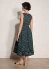 Polka Dot A-Line Cotton Midi Dress, Green, large