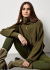 Roll Neck Oversized Batwing Jumper, Khaki, large
