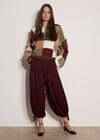 Chunky Hand-Crocheted Patchwork Jumper, Brown, large
