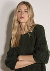Cable Knit Jumper Mini Dress, Green, large