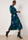 Abstract Floral Midaxi Dress, Green, large