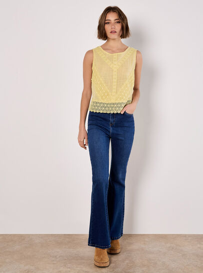 Cotton Lace Bow Top