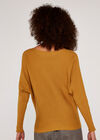 Boat Neck Ribbed Jumper, Mustard, large