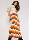 Colourful Waves Crochet Maxi Skirt, Orange, large