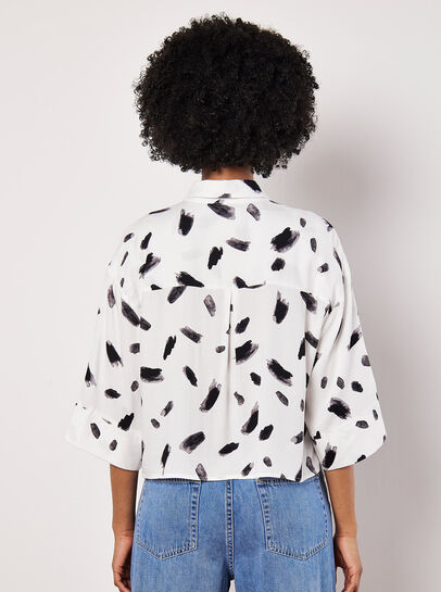 Paint Stroke Print Utility Shirt
