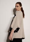 Abstract Flower Oversized Cape Jumper, Stone, large