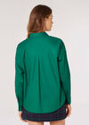 Oversized Cotton Poplin Shirt, Green, large