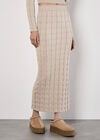 Cable Knit Maxi Skirt, Stone, large