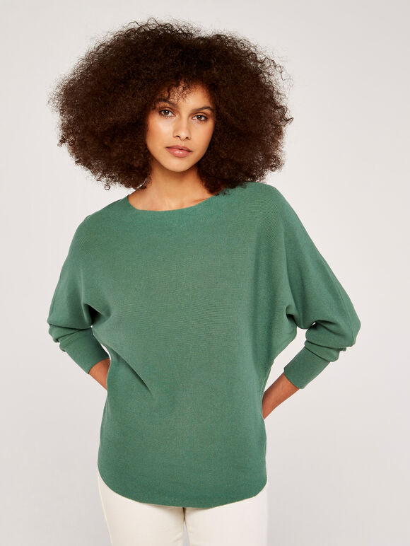 Clean Look Batwing Jumper, Teal, large