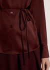 Soft Satin Shirt, Burgundy, large