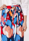 Printed  Wrap Midi Skirt, Navy, large