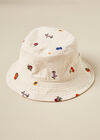 Fruit Embroidered Bucket Hat, White, large