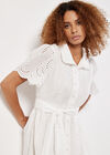 Cotton Broderie Midi Dress, White, large