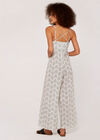 Geo  Wide Leg Jumpsuit, Cream, large