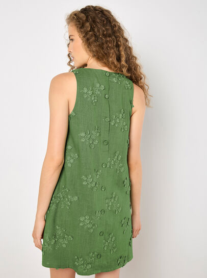 Floral Embroidered Shift Mini Dress