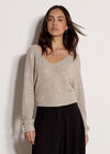 Diamante Embellished Fine Knit Jumper, Gold, large