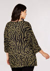 Curve Animal Print Batwing Top, Khaki, large