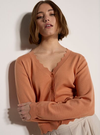Scallop Hem Cardigan