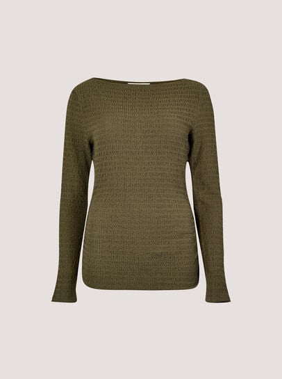 Side Ruched Textured Jersey Top