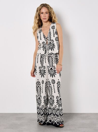 Floral Border Trousers