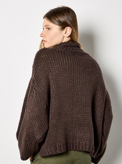 Chunky Knit Roll Neck Oversized Jumper
