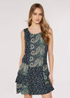 Paisley Mix-Match Mini Dress, Green, large