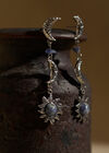 Silver Tone Celestial Stone Drop Earrings, Silver, large