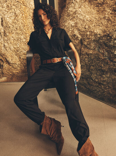 Soft Woven Utility Jumpsuit