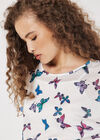 Butterfly Print Camisole Insert Top, White, large