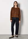 Patch Pocket Knitted Cardigan, Rust, large