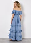 Bardot Lace Detail Maxi Dress, Blue, large
