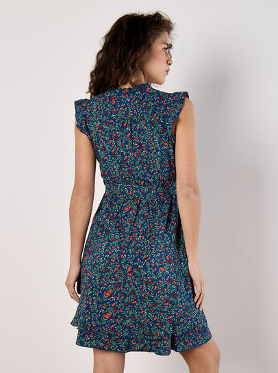 Ruffle Floral Mini Dress