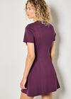 Fit And Flare Jersey Mini Dress, Purple, large
