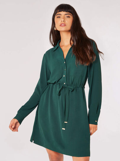 Tie Waist Shirt Mini Dress