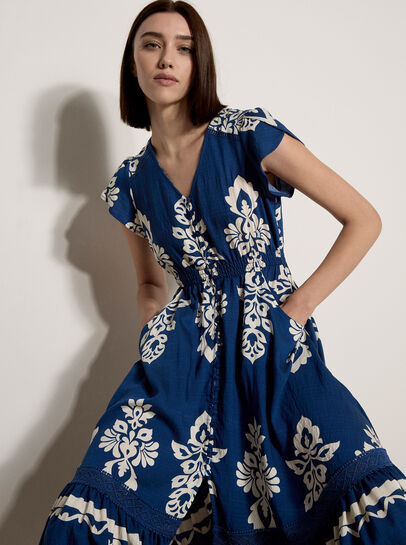 Folk Floral Midi Dress