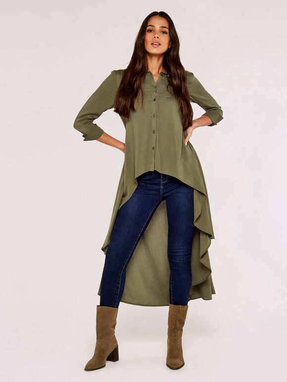 Herringbone Jacquard Shirt, Khaki, large
