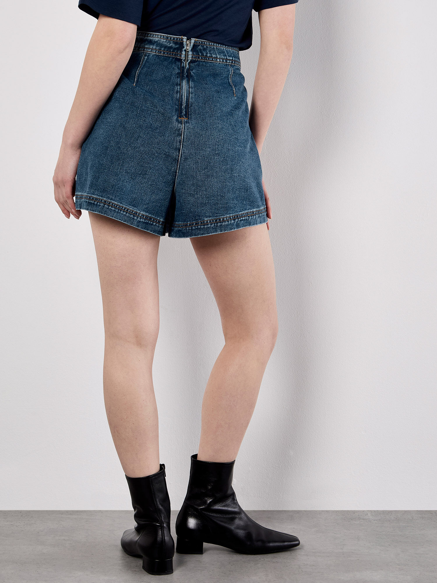 Denim Wrap Mini Skort | Apricot Clothing