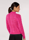 Pull pelucheux Aran, rose, grand