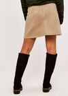 Suedette 2 Zip Pocket Panel Skirt, Stone, large