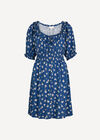 Floral Ruffle Milkmaid Mini Dress, Blue, large