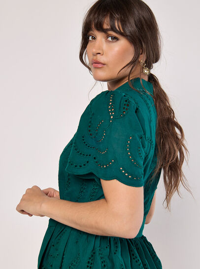 Cotton Broderie Midi Dress