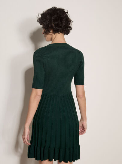 Ribbed Knit Fit And Flare Mini Dress