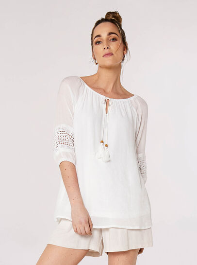 Crochet Detailled Slub Top