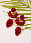 Oxblood Moon Earrings, Red, large