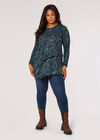 Curve Paisley Soft Touch Asymmetrical Top, Green, large