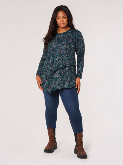 Curve Paisley Soft Touch Asymmetrical Top