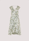 Leaf Ruffle Midi Dress, Cream, large