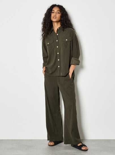 Cord Wide-Leg Trousers