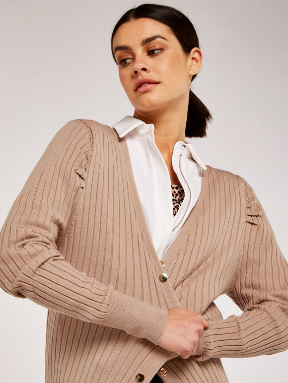 Ribbed Longline Cardigan