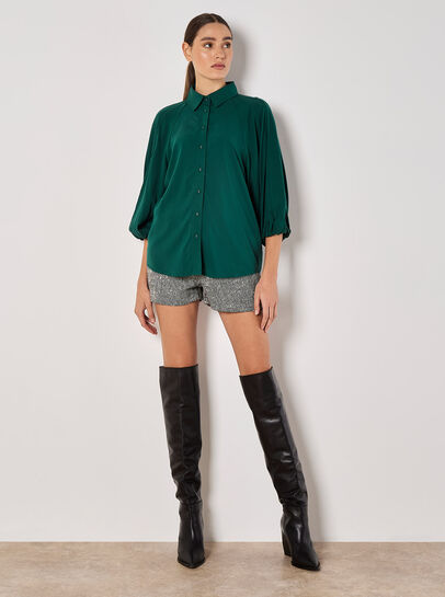 Seam Detail Puff Sleeve Shirt